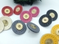 Preview: Kunstleder Metall Knopf Ohrstecker